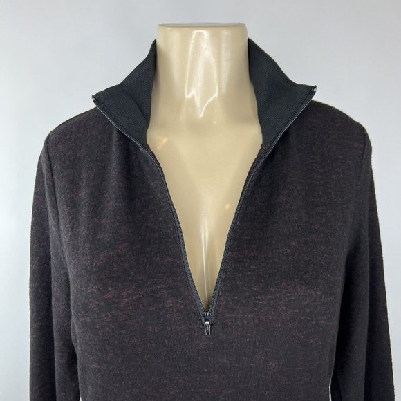 Cabi Cuddle Dress Size Small Black Burgundy Red Pockets Quarter Zip Style #4215 - Picture 3 of 10